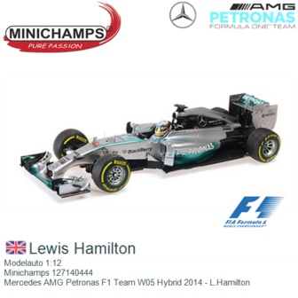 Modelauto 1:12 | Minichamps 127140444 | Mercedes AMG Petronas F1 Team W05 Hybrid 2014 - L.Hamilton