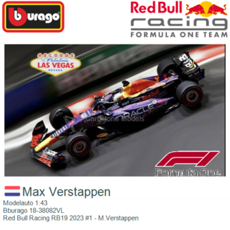 Modelauto 1:43 | Bburago 18-38082VL | Red Bull Racing RB19 2023 #1 - M.Verstappen