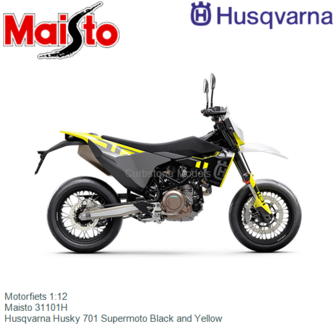 Motorfiets 1:12 | Maisto 31101H | Husqvarna Husky 701 Supermoto Black and Yellow