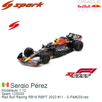 Modelauto 1:12 | Spark 12S033 | Red Bull Racing RB18 RBPT 2022 #11 - S.P&amp;#233;rez