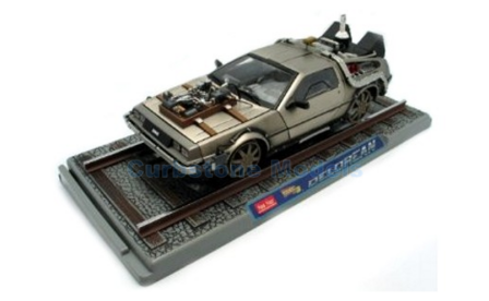 Modelauto 1:18 | Sunstar 2714 | DeLorean DMC 12 Aluminium 1987 - M.Fox - M.Mc Fly