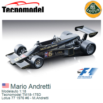 Modelauto 1:18 | Tecnomodel TM18-175D | Lotus 77 1976 #6 - M.Andretti