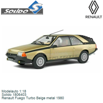 Modelauto 1:18 | Solido 1806403 | Renault Fuego Turbo Beige metal 1980