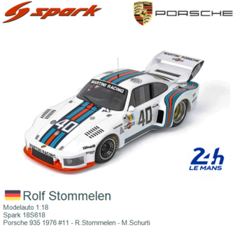 Modelauto 1:18 | Spark 18S618 | Porsche 935 1976 #11 - R.Stommelen - M.Schurti