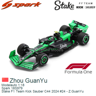 Modelauto 1:18 | Spark 18S979 | Stake F1 Team Kick Sauber C44 2024 #24 - Z.GuanYu