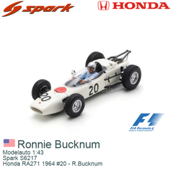 Modelauto 1:43 | Spark S6217 | Honda RA271 1964 #20 - R.Bucknum