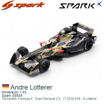 Modelauto 1:43 | Spark S5935 | Techeetah Formula-E  Team Renault Z.E. 17 2018 #18 - A.Lotterer