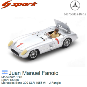 Modelauto 1:43 | Spark S5858 | Mercedes Benz 300 SLR 1955 #1 - J.Fangio