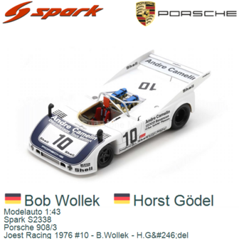 Modelauto 1:43 | Spark S2338 | Porsche 908/3 | Joest Racing 1976 #10 - B.Wollek - H.G&amp;#246;del