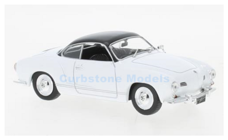 Modelauto 1:43 | IXO-Models CLC421N | Volkswagen Karmann Ghia Coupe White and black 1958