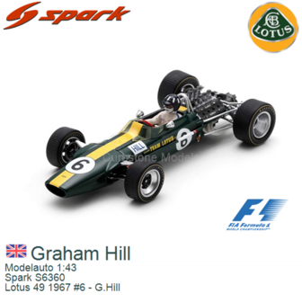 Modelauto 1:43 | Spark S6360 | Lotus 49 1967 #6 - G.Hill