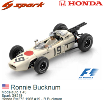 Modelauto 1:43 | Spark S6219 | Honda RA272 1965 #19 - R.Bucknum