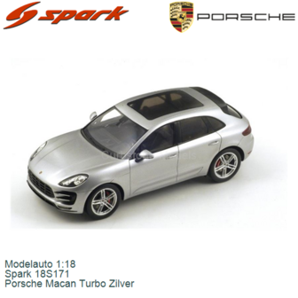 Modelauto 1:18 | Spark 18S171 | Porsche Macan Turbo Zilver