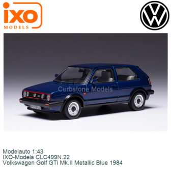 Modelauto 1:43 | IXO-Models CLC499N.22 | Volkswagen Golf GTi Mk.II Metallic Blue 1984