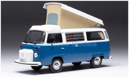 Modelauto 1:43 | IXO-Models CLC502N.22 | Volkswagen Transporter T2 Westfalia Blue and White 1978