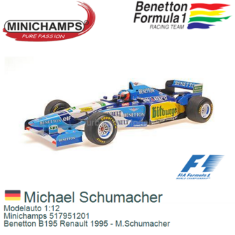 Modelauto 1:12 | Minichamps 517951201 | Benetton B195 Renault 1995 - M.Schumacher