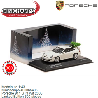 Modelauto 1:43 | Minichamps 400065405 | Porsche 911 GT3 Wit 2006