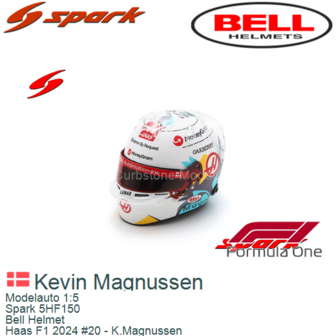 Modelauto 1:5 | Spark 5HF150 | Bell Helmet | Haas F1 2024 #20 - K.Magnussen