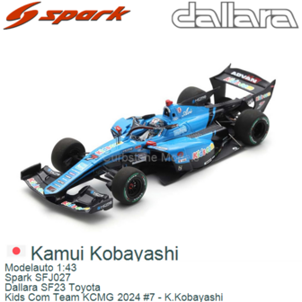 Modelauto 1:43 | Spark SFJ027 | Dallara SF23 Toyota | Kids Com Team KCMG 2024 #7 - K.Kobayashi