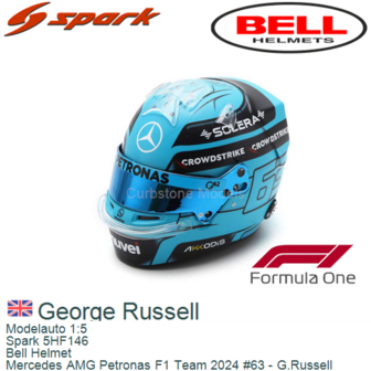 Modelauto 1:5 | Spark 5HF146 | Bell Helmet | Mercedes AMG Petronas F1 Team 2024 #63 - G.Russell