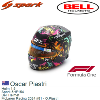 Helm 1:5 | Spark 5HF154 | Bell Helmet | McLaren Racing 2024 #81 - O.Piastri