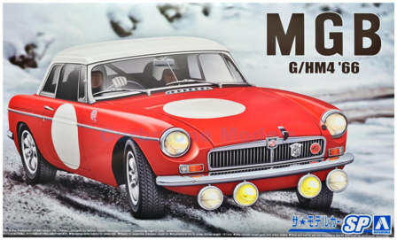 Bouwpakket 1:24 | Aoshima AO06126 | MG MGB BLMC G.HM4 1966 #47 - J.Vernaeve - A.Hedges