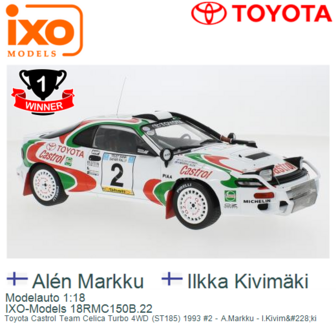 Modelauto 1:18 | IXO-Models 18RMC150B.22 | Toyota Castrol Team Celica Turbo 4WD (ST185) 1993 #2 - A.Markku - I.Kivim&amp;#228;k