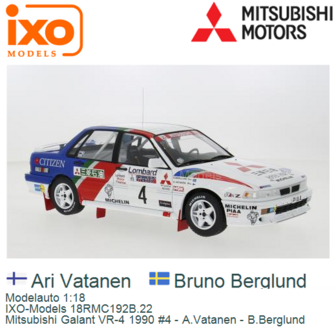 Modelauto 1:18 | IXO-Models 18RMC192B.22 | Mitsubishi Galant VR-4 1990 #4 - A.Vatanen - B.Berglund