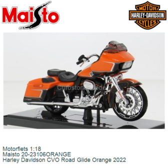 Motorfiets 1:18 | Maisto 20-23106ORANGE | Harley Davidson CVO Road Glide Orange 2022