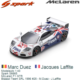 Modelauto 1:43 | Spark S6665 | McLaren F1 GTR | Bigazzi Team SRL 1996 #25 - M.Duez - J.Laffite