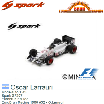 Modelauto 1:43 | Spark S7207 | Eurobrun ER188 | EuroBrun Racing 1988 #32 - O.Larrauri