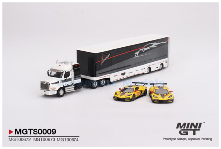 Modelauto 1:64 | MiniGT MGTS0009 | Western Star Racing Transporter | Corvette Racing 2023