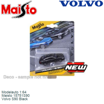 Modelauto 1:64 | Maisto 15751S90 | Volvo S90 Black