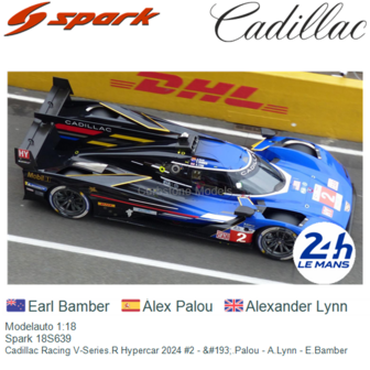 Modelauto 1:18 | Spark 18S639 | Cadillac Racing V-Series.R Hypercar 2024 #2 - &amp;#193;.Palou - A.Lynn - E.Bamber