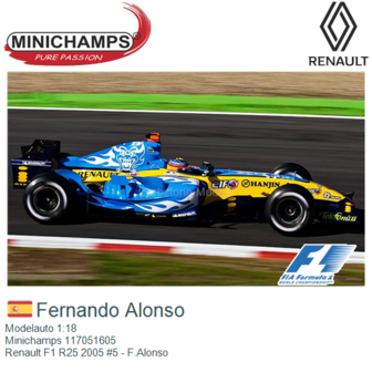 Modelauto 1:18 | Minichamps 117051605 | Renault F1 R25 2005 #5 - F.Alonso