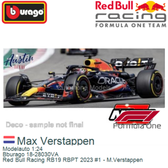 Modelauto 1:24 | Bburago 18-28030VA | Red Bull Racing RB19 RBPT 2023 #1 - M.Verstappen