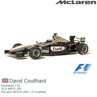 Modelauto 1:32 | SCX 60870_300 | McLaren MP4/16 2001 - D.Coulthard