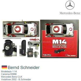 Modelauto 1:14 | Carisma 93968 | Mercedes Benz CLK | Vodafone 2002 - B.Schneider