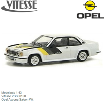 Modelauto 1:43 | Vitesse VSS30100 | Opel Ascona Saloon Wit