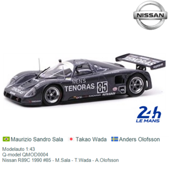 Modelauto 1:43 | Q-model QMOD0004 | Nissan R89C 1990 #85 - M.Sala - T.Wada - A.Olofsson