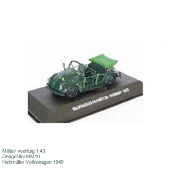 Militair voertuig 1:43 | Deagostini MM10 | Hebm&uuml;ller Volkswagen 1949