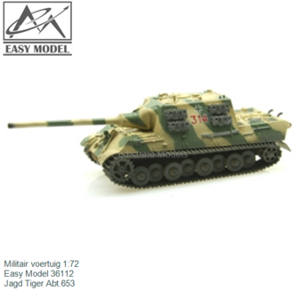 Militair voertuig 1:72 | Easy Model 36112 | Jagd Tiger Abt.653