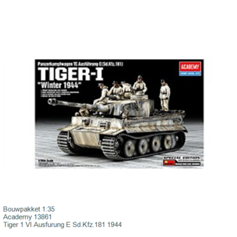 Bouwpakket 1:35 | Academy 13861 | Tiger 1 VI Ausfurung E Sd.Kfz.181 1944