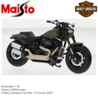 Motorfiets 1:18 | Maisto 21854Green | Harley Davidson Fat Bob 114 Groen 2022