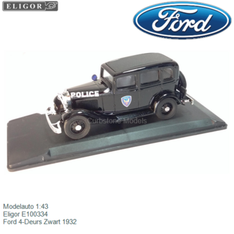 Modelauto 1:43 | Eligor E100334 | Ford 4-Deurs Zwart 1932