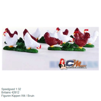 Speelgoed 1:32 | Britains 42812 | Figuren Kippen Wit / Bruin