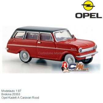 Modelauto 1:87 | Brekina 20353 | Opel Kadett A Caravan Rood