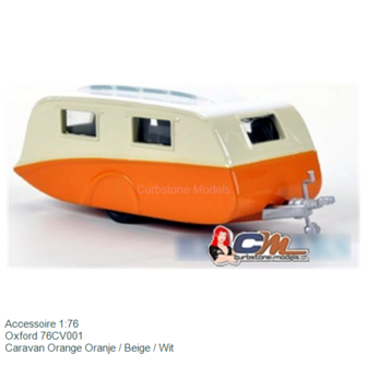 Accessoire 1:76 | Oxford 76CV001 | Caravan Orange Oranje / Beige / Wit