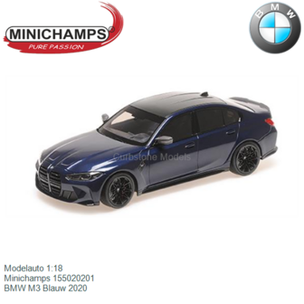 Modelauto 1:18 | Minichamps 155020201 | BMW M3 Blauw 2020