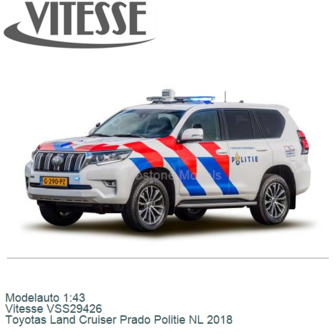 Modelauto 1:43 | Vitesse VSS29426 | Toyotas Land Cruiser Prado Politie NL 2018